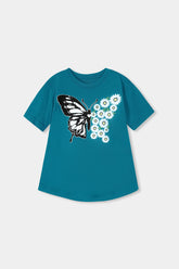 Girls Green Butterfly Top